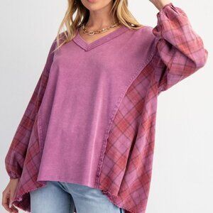 1-1231 *Boutique* Easel Oversized Cotton Jersey Boho Tunic